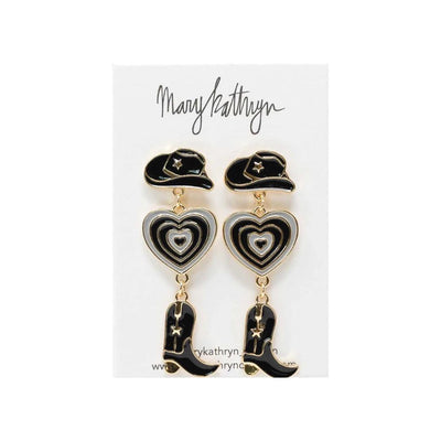 Aldean Black Cowboy Boot Earrings by Mary Kathryn Design on Synergy Marketplace