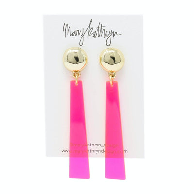 Neon Pink Acrylic Pendant Earrings by Mary Kathryn Design on Synergy Marketplace