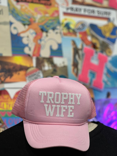 Pink Trophy Wife Trucker Hat by Malibu Hippie on Synergy Marketplace