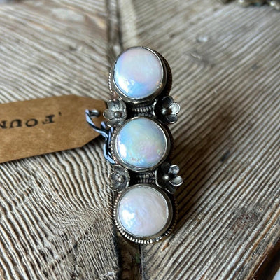Tibetan Silver Freshwater Pearl Ring by Malibu Hippie on Synergy Marketplace