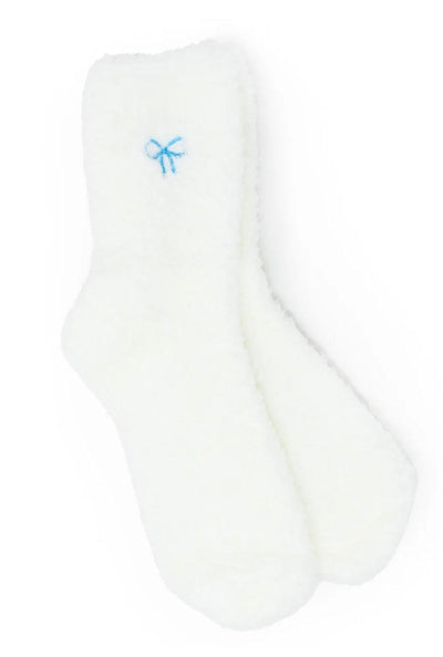 Blue Ribbon Fuzzy Socks by Mary Kathryn Design on Synergy Marketplace