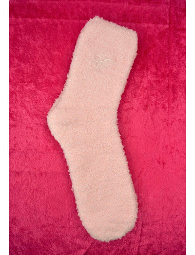 Pink Ribbon Fuzzy Socks by Mary Kathryn Design on Synergy Marketplace