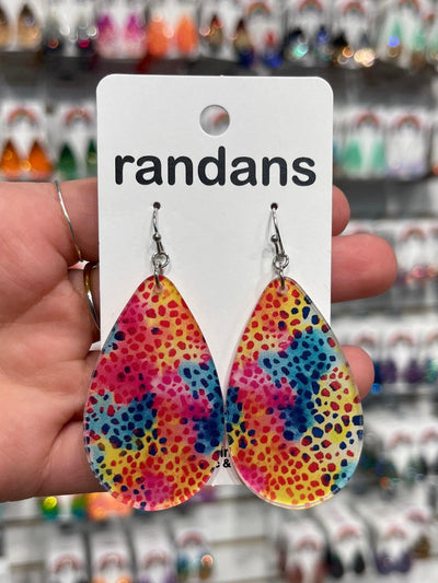 Tie Dye Leopard Teardrop Earrings by Randans on Synergy Marketplace